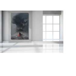 darth vader print art, starwars art canvas, darth vader poster, midnight star wars canvas wall art, star wars poster, ho