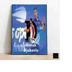 novak djokovic tennis poster – modern sports art & motivational wall decor, ideal tennis fan gift, minimalist art
