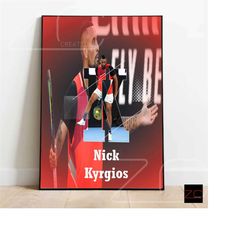 nick kyrgios tennis motivational poster – inspiring tennis art & gifts, minimalist wall decor for sports enthusiasts