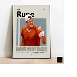 holger rune tennis motivational poster digital download, sports poster, modern sports art, tennis gifts, tennis art, min