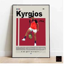 nick kyrgios tennis motivational poster digital download, sports poster, modern sports art, tennis gifts, tennis art, mi