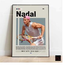 rafael nadal tennis motivational poster digital download, sports poster, modern sports art, tennis gifts, tennis art, mi
