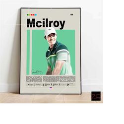 rory mcilroy golf motivational poster digital download, sports poster, modern sports art, golf gifts, golf wall art, min