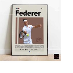 roger federer tennis motivational poster digital download, sports poster, modern sports art, tennis gifts, tennis art, m