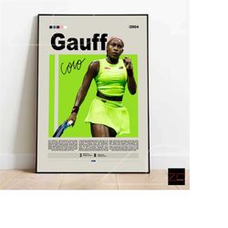 coco gauff tennis motivational poster digital download, sports poster, modern sports art, tennis gifts, tennis art, mini