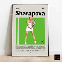 maria sharapova tennis motivational poster digital download, sports poster, modern sports art, tennis gifts, tennis art,