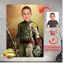 the star wars portrait for posters or canvases with boba fett as a funny star wars lover gift