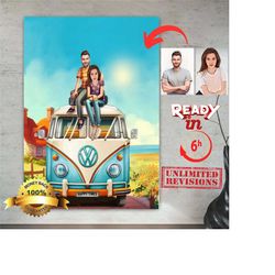 custom car and couple portrait - funny family gift ideas, personalized mom gift, gifts for her'.