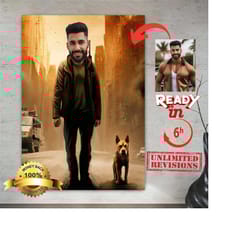 customize i am legend portrait posters or canvases, funny portrait, family gift ideas, personalised gift, gifts for birt