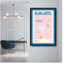 253 9 cocktail poster, retro poster, vintage poster, kitchen wall decor, bar decor, alcohol poster, cocktail painting, m