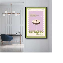 253 3 cocktail poster, retro poster, vintage poster, kitchen wall decor, bar decor, alcohol poster, cocktail painting, e