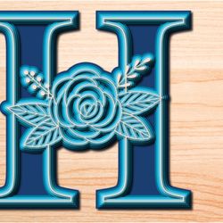 layered rose alphabet h svg