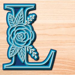 layered rose alphabet l svg