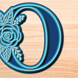 layered rose alphabet o svg