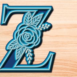 layered rose alphabet z svg