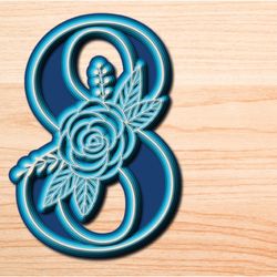 layered rose number 8 svg