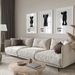 hypebeast toys poster set of 3, hypebeast fashion wall art, trendy decor and posters for the hype vibe!