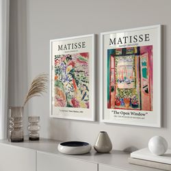 matisse set of 2, matisse print, matisse gallery wall, matisse open window, henri matisse poster, matisse la japonaise n