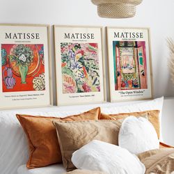 matisse set of 3, matisse print, matisse gallery wall, matisse open window, matisse la japonaise, henri matisse poster,
