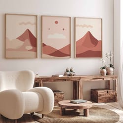 mountain wall art mountain prints set of 3 landscape wall art landscape print midcentury modern decor bedroom art printa