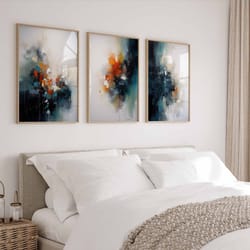 navy blue wall art set of 3 printable wall art modern wall art blue abstract art modern poster printable art gift for ar