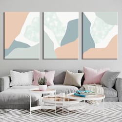 neutral 3 piece wall art print minimalist poster bedroom modern wall decor abstract pink extra large framed canvas livin