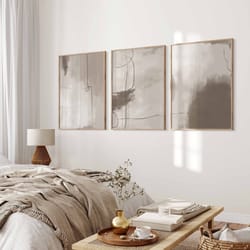 neutral beige gallery wall set of 3 beige wall art modern art prints neutral prints apartment decor printable art