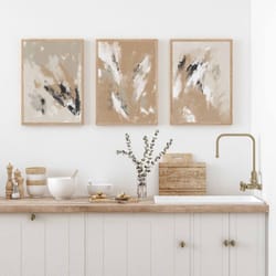 neutral modern abstract gallery wall art set of 3 neutral prints living room bedroom decor modern abstract