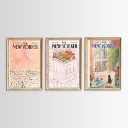 new yorker poster set of 3, new yorker magazine cover print, new yorker poster, trendy new yorker print, printable, nw3-