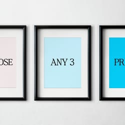 pick your own set of 3 prints, choose any 3 trendy personalized art set of 3, custom printable gallery prints