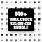 140 Wall Clock Svg Dxf CDR Bundle Wall Clock Laser Cut Svg File Glowforge Decorative Wall Clock Svg 0