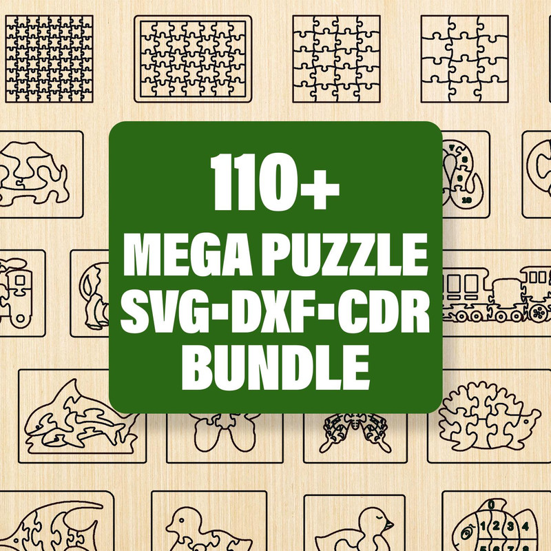 110 Children Puzzle Animals Laser Cut Bunlde Dxf Cnc Cdr Puzzle Toys Laser Cut Files Montessori Puz 4