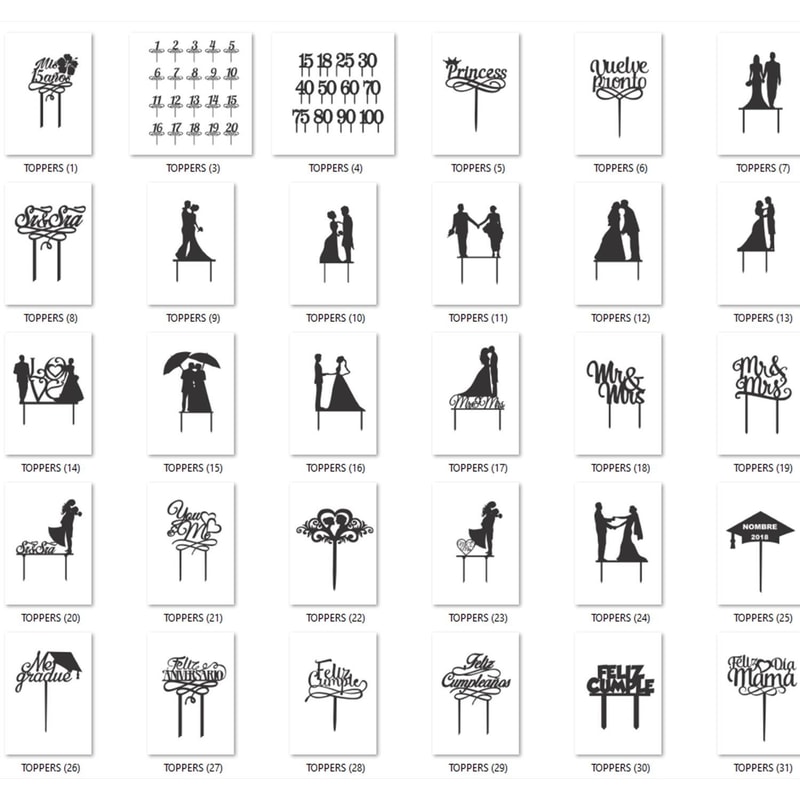 60 Happy Birthday Wedding Cake Topper Svg Bundle Cake Topper Svg Cake Topper Laser Cut Files Topper 6