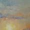 Blue and golden sky. Fragment of a close-up Original artwork Sunset in the Ocean.