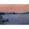 Original Calm peach Pink Sunset painting on canvas cardboard is sale unframed.