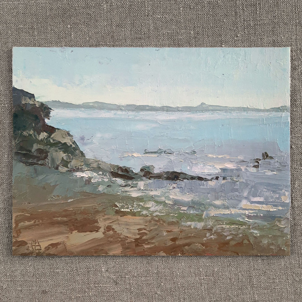 Original Fog painting adds interest to a room of the sea lover or sea travels