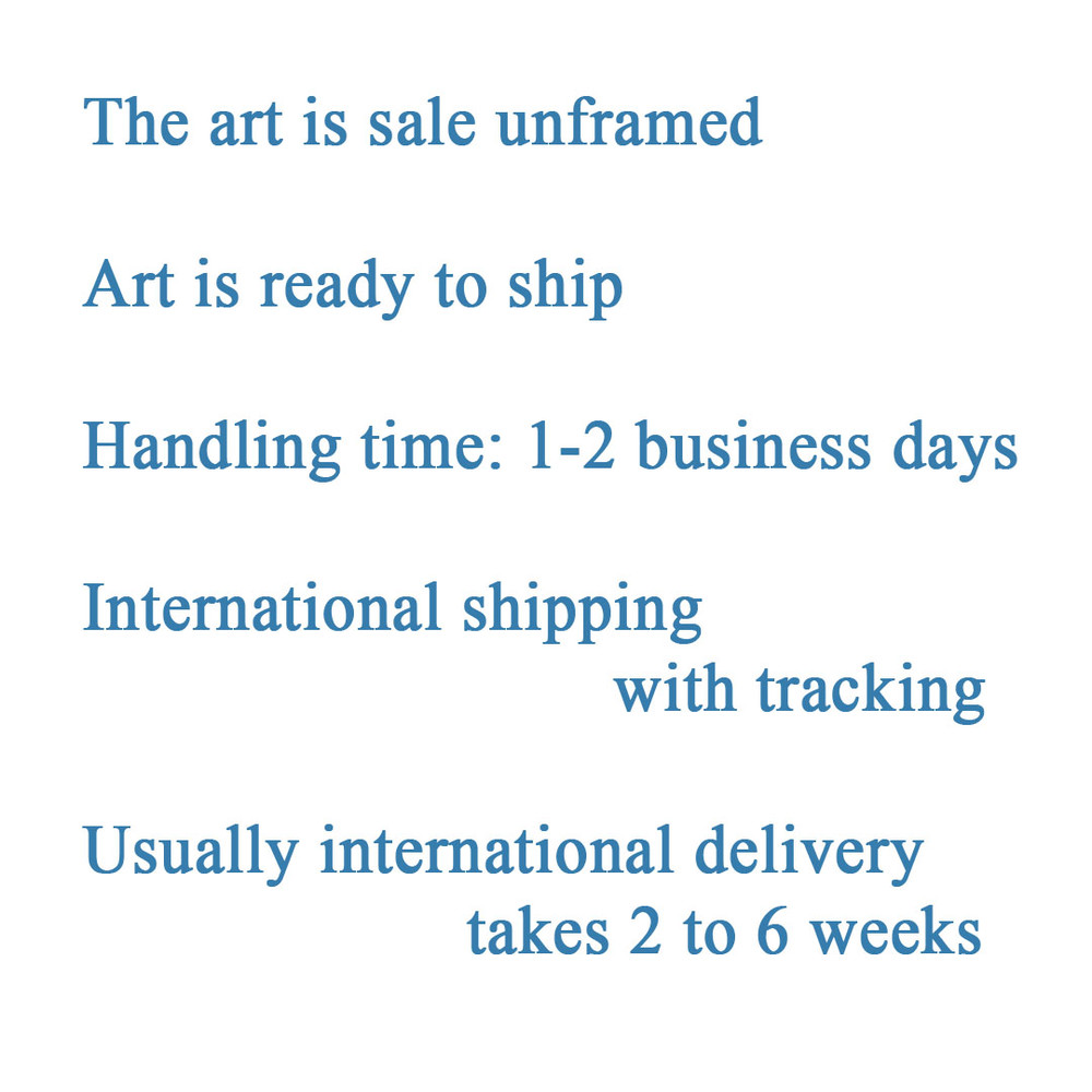 The conditions for processing the order of Sea Rocks painting and duration of international delivery