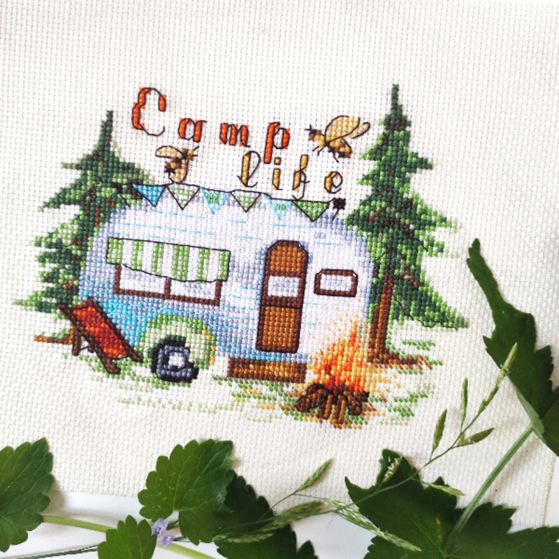 Camp life cross stitch pattern
