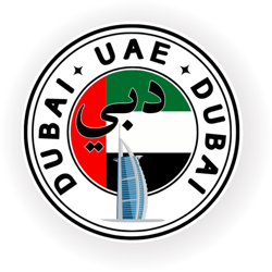 uae dubai stamp burj khalifa round flag sticker – digital download for laptop, book, fridge & more