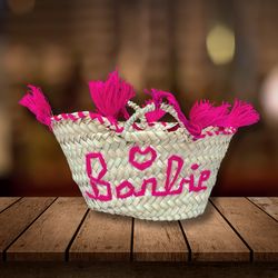 Barbie Straw BAG | Custom Straw BAG | Comon Barbie | Straw Basket | Custom Image Straw BAG| Home Decoration || GIFT