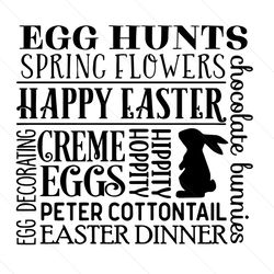 egg hunts happy easter svg, easter svg, easter bunny svg, egg hunts svg, creme eggs svg, chocolate bunny svg, bunny svg,