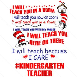 kindergarten teacher svg, dr seuss svg, kindergarten teacher svg, teacher svg, cat in the hat svg, school svg, kindergar