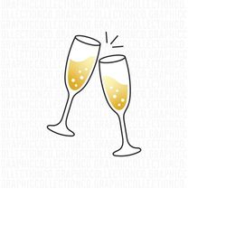 champagne glasses clipart, svg, png, eps, champagne glasses svg, new years svg, new years, champagne glasses cut file