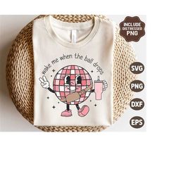wake me when the ball drops svg, new year 2024 svg, boujee png, retro new year shirt, svg files for cricut