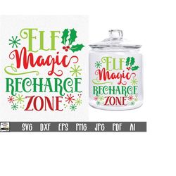 elf magic recharge zone svg file - elf quarantine svg file - christmas elf quarantine cut files - christmas elf svg file