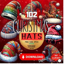 santa hat clipart png ,christmas hat svg , christmas clip art , elf hat , santa claus png , xmas clipart, red christmas