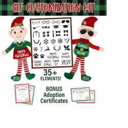 christmas elf svg kit and adoption certificate | elf toy kit | elf dress up kit | elf adoption certificate png | elf per
