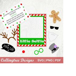 Elfie Selfie printable kit, Elf activity note, Elf photo props, Elf Doll SVG, Elf ideas