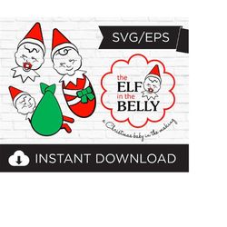 Baby Elf on the Shelf Pregnancy/Maternity Shirt Graphic | Pregnancy Announcement | SVG | EPS | Instant Download | Cricut