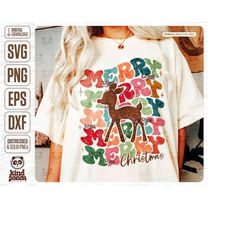 retro reindeer, merry christmas png svg, toddler christmas sublimation t-shirt design, vintage reindeer rudolph dtf tran
